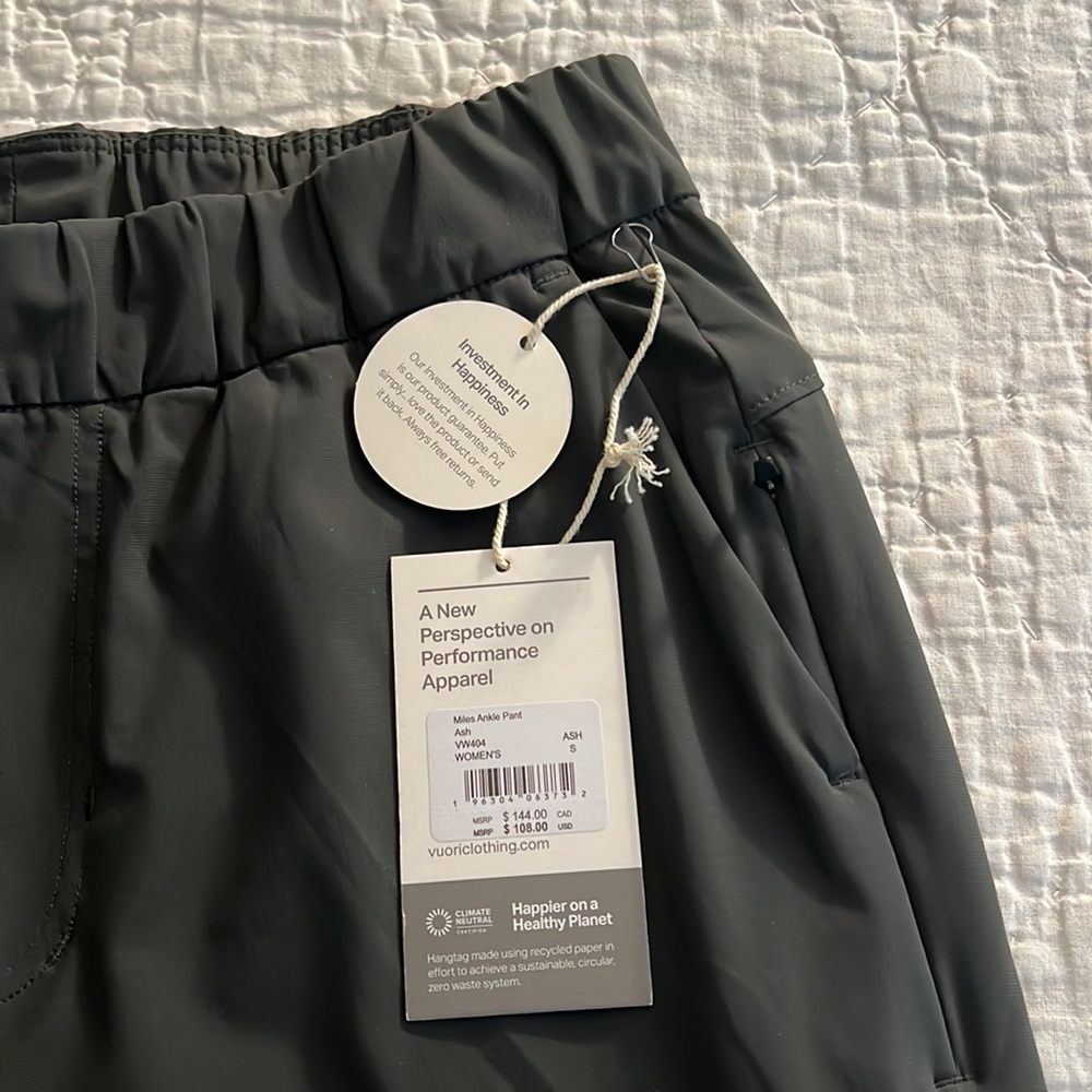 NWT Vuori Miles Ankle Pant in Ash - Picture 7 of 13